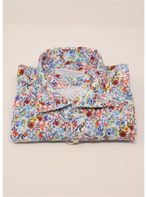 camicia da uomo in lino a fiori Vincenzo De Lauziers | TX952FIORI